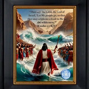 The Exodus of the Israelites with Moses as focal point!Christian Home Decor Art